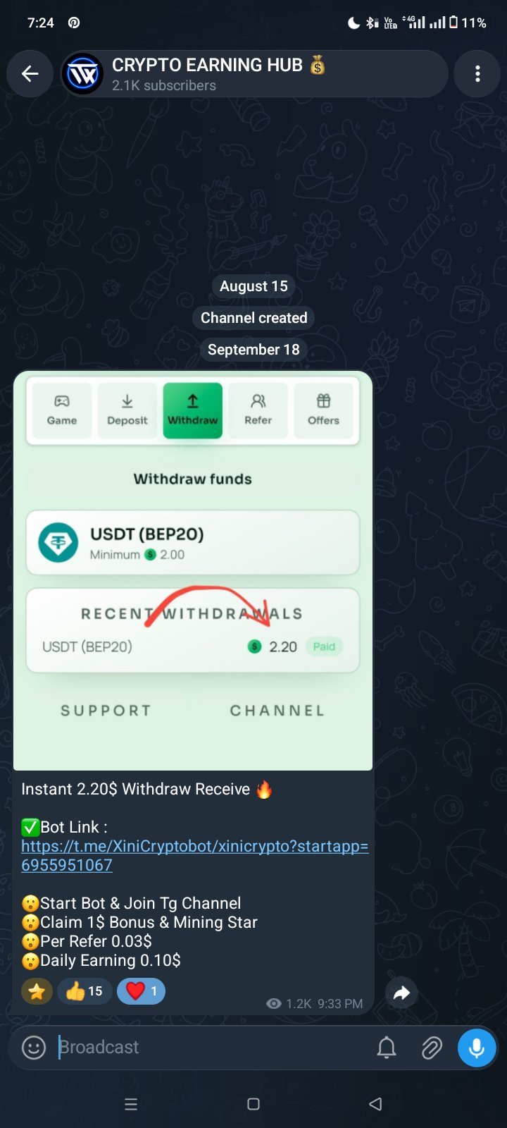 CRYPTO EARNING HUB 2.1K