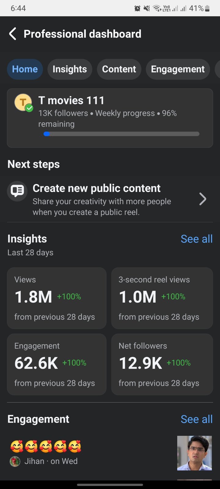 Organic 13k Follower 💯 Full Green Dashboard