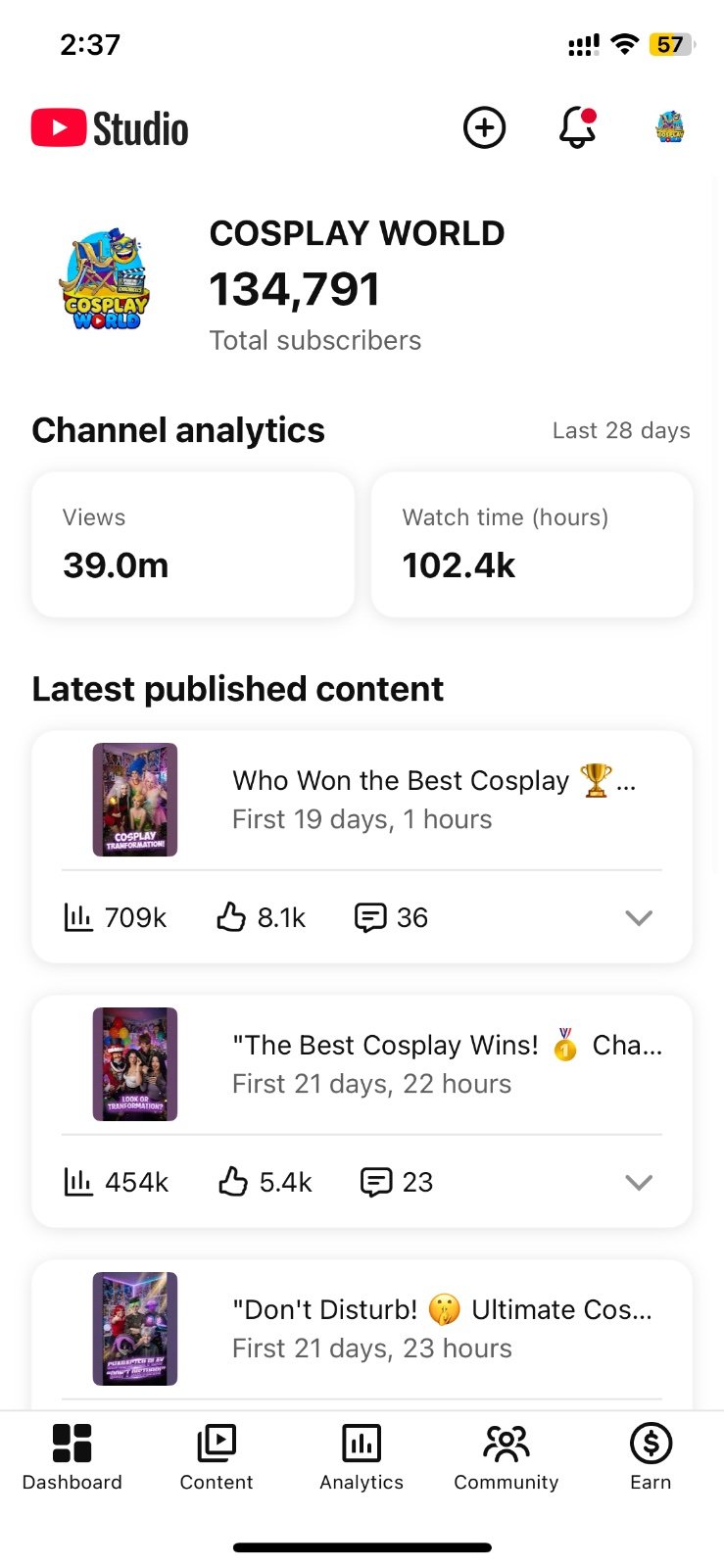 134k Subscribers [USA Audience]