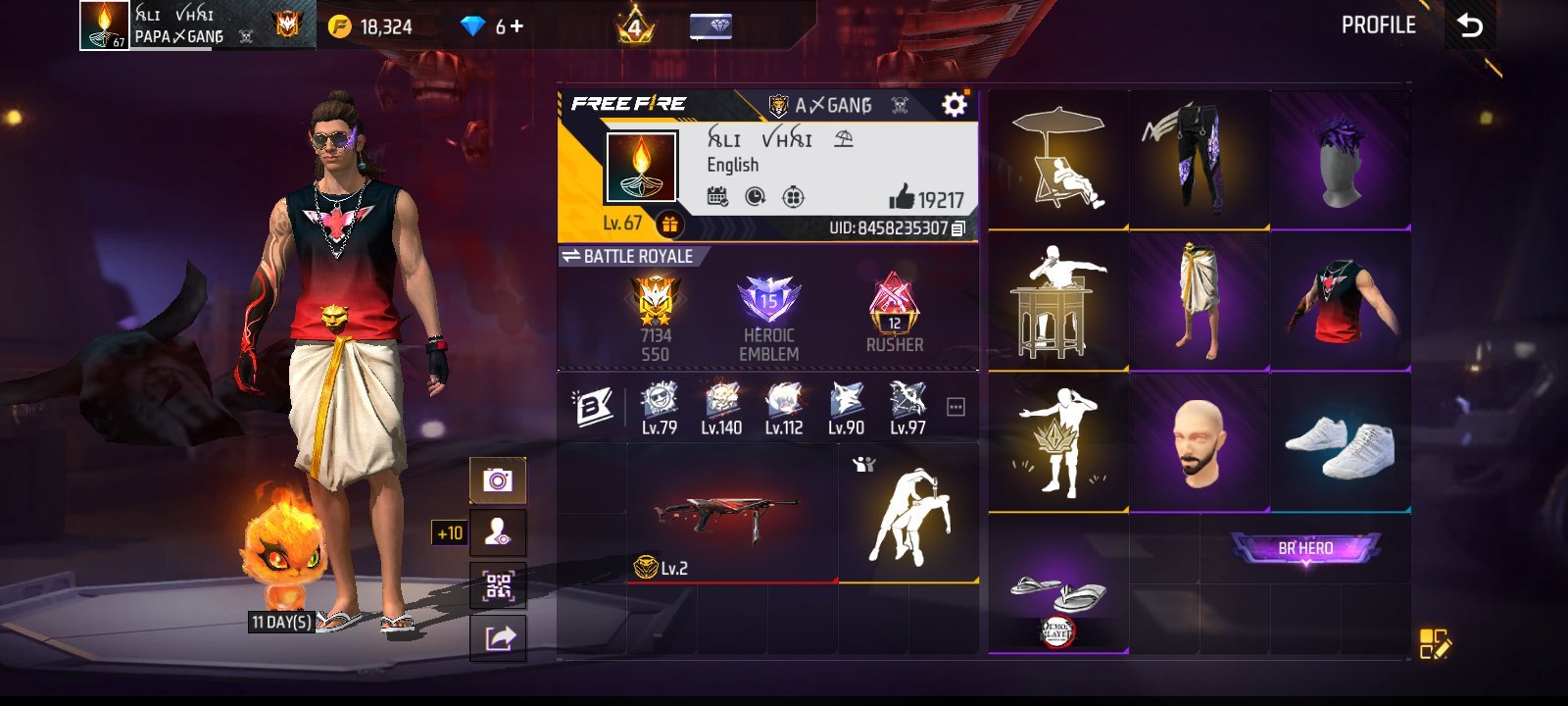 Free fire account  Bangladesh servar