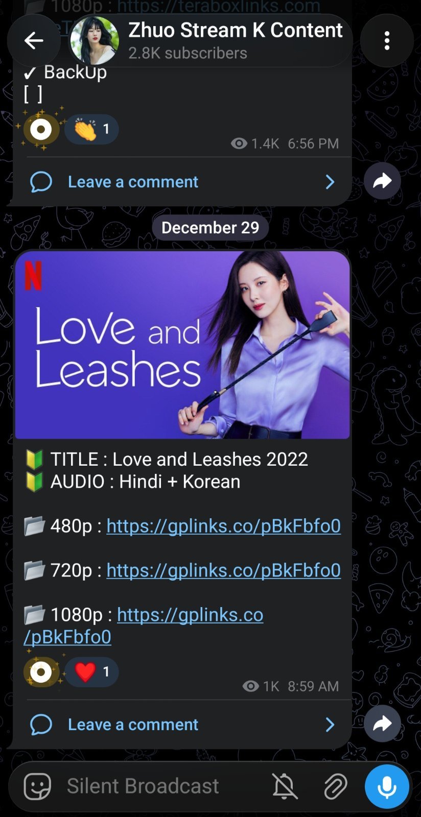 Telegram Channel for Sale | K Drama Movie | 2.8K Subscribers |