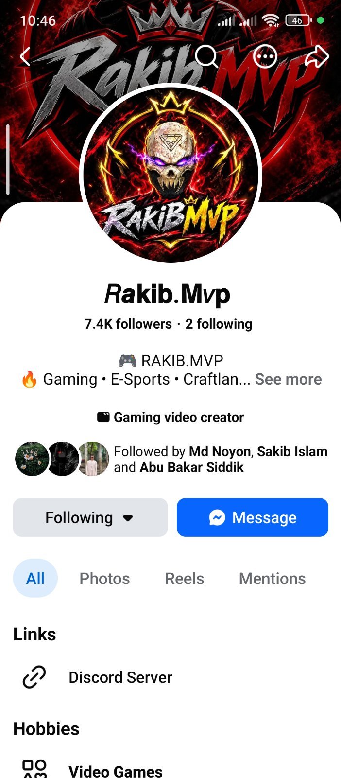 Gaming page 8k follower