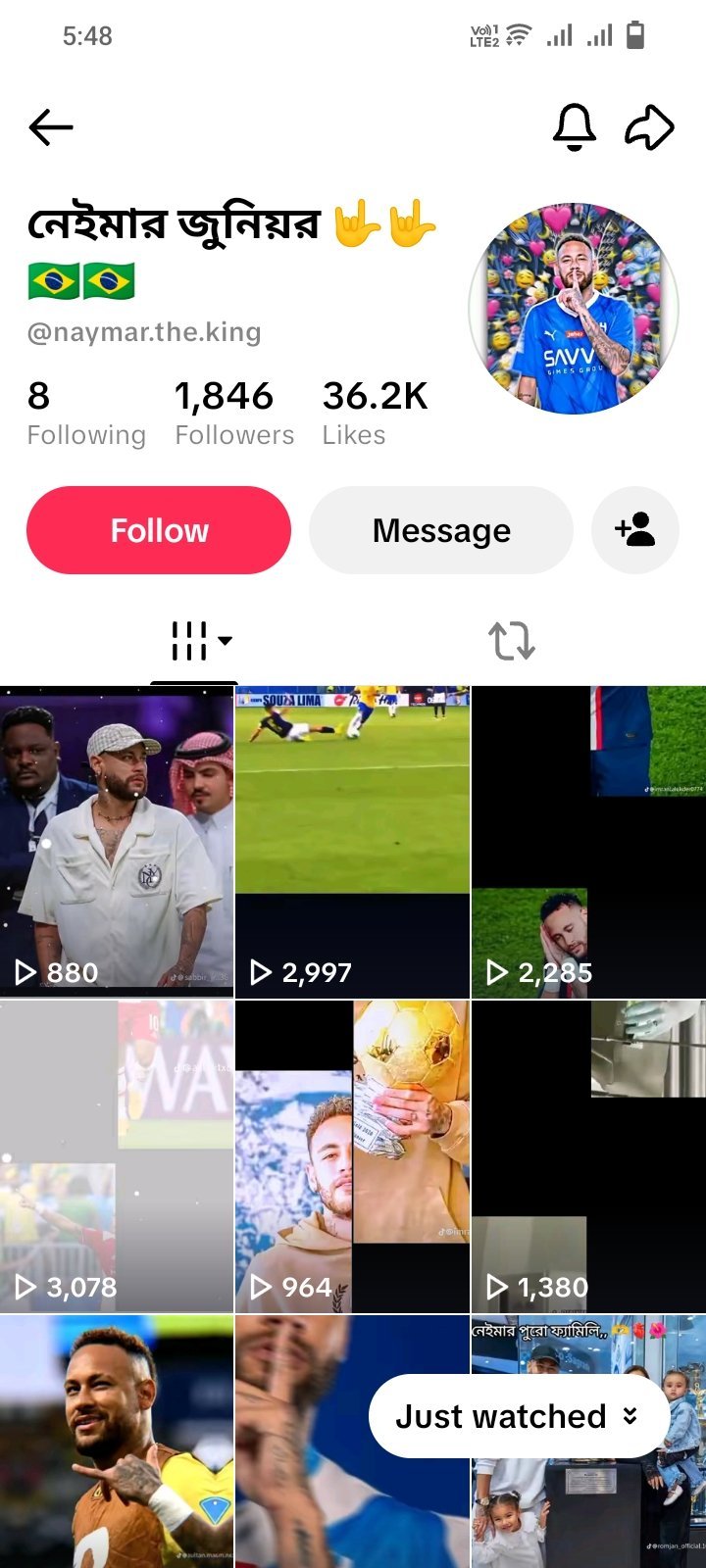 🔥 TikTok Account For Sale 🔥 | Neymar Jr Fan Page 🇧🇷⚽  ✅ 1.8K+ Followers ❤️ 3