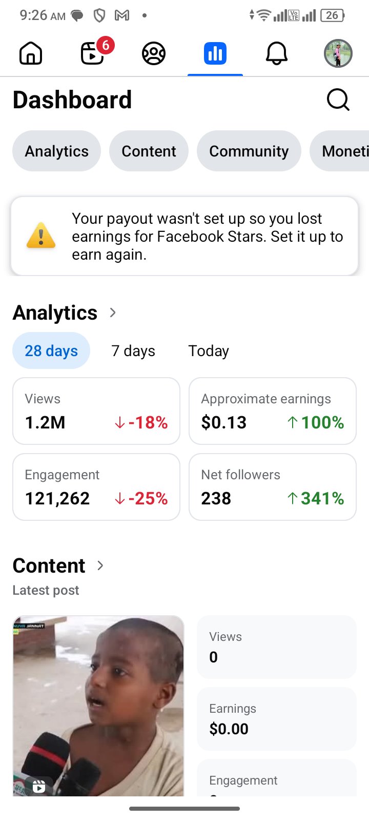 Facebook profile monitize