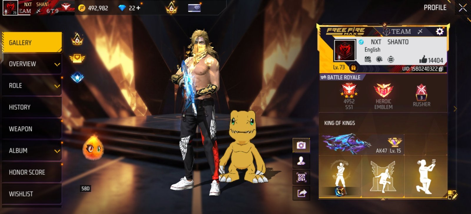 73 Level - 2 Evo Guns Max Top Collection Account