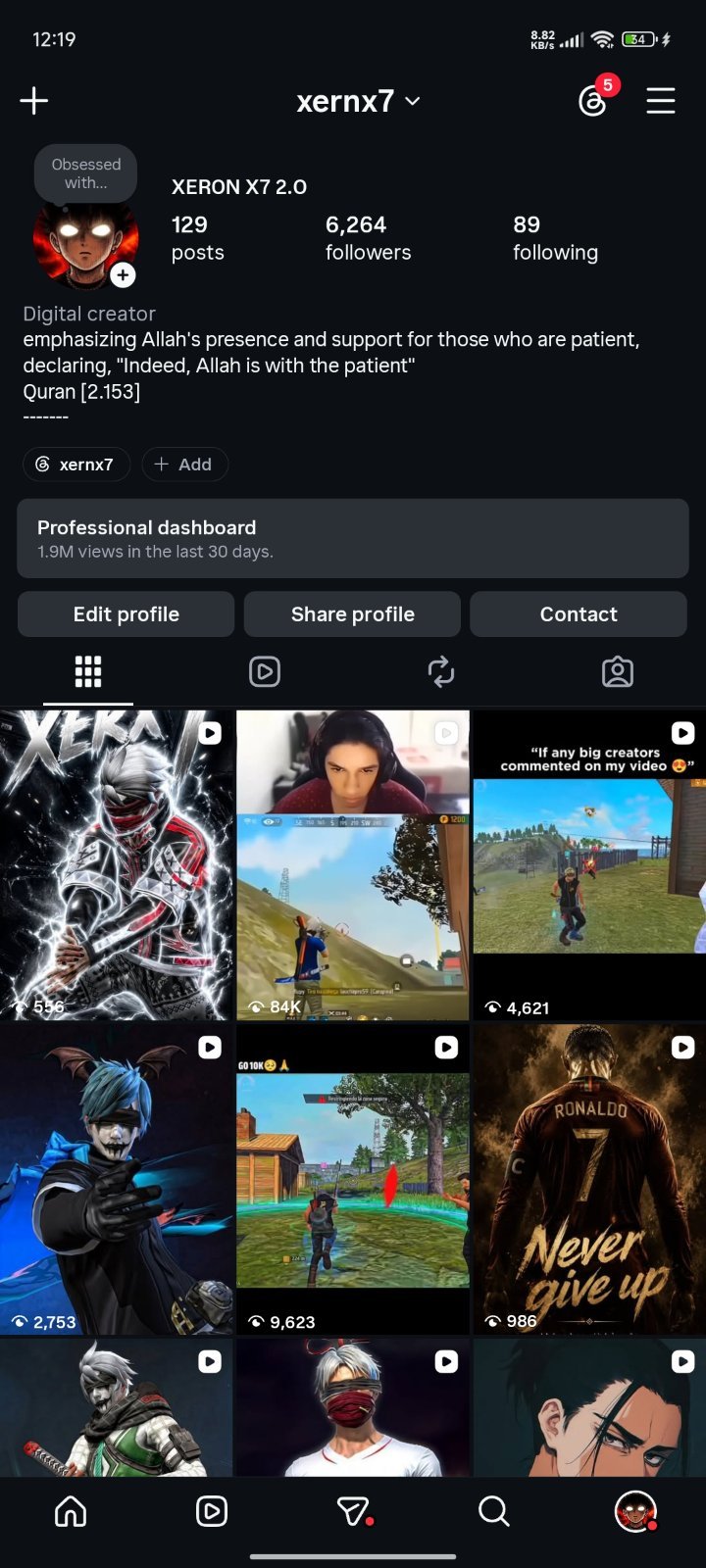 Best for gaming Instagram account 6,3k followers almost