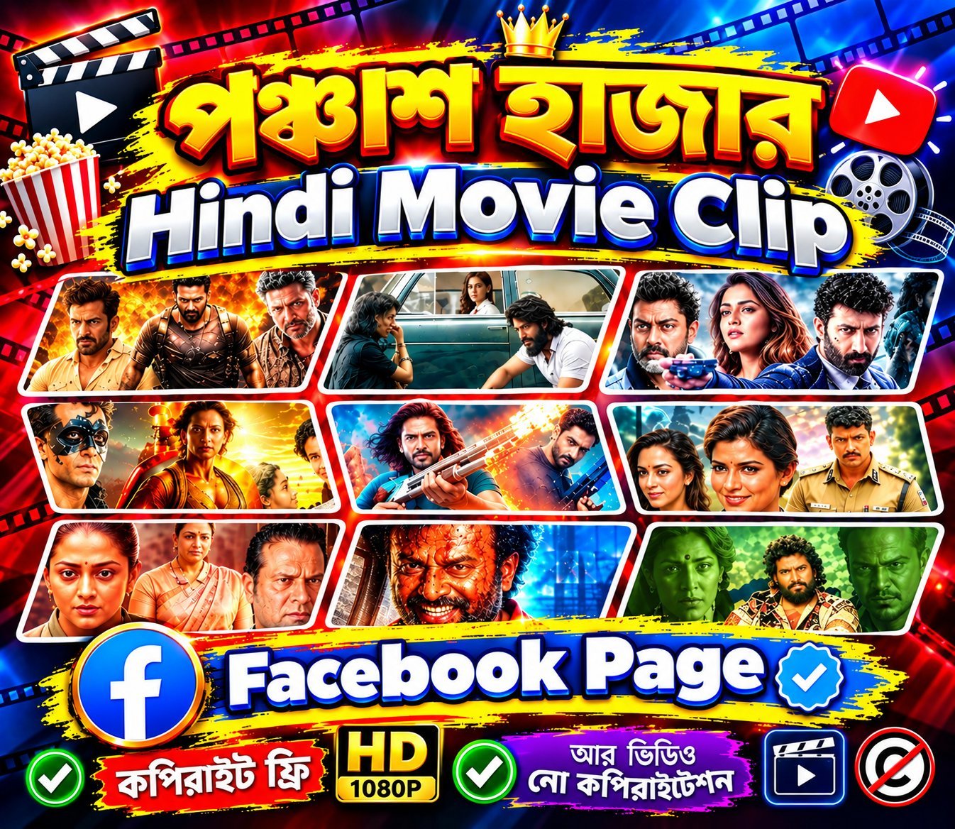 ৫০,০০০+ হিন্দি মুভি ক্লিপ | কপিরাইট ফ্রি যারা নিতে চান অর্ডার করুন
