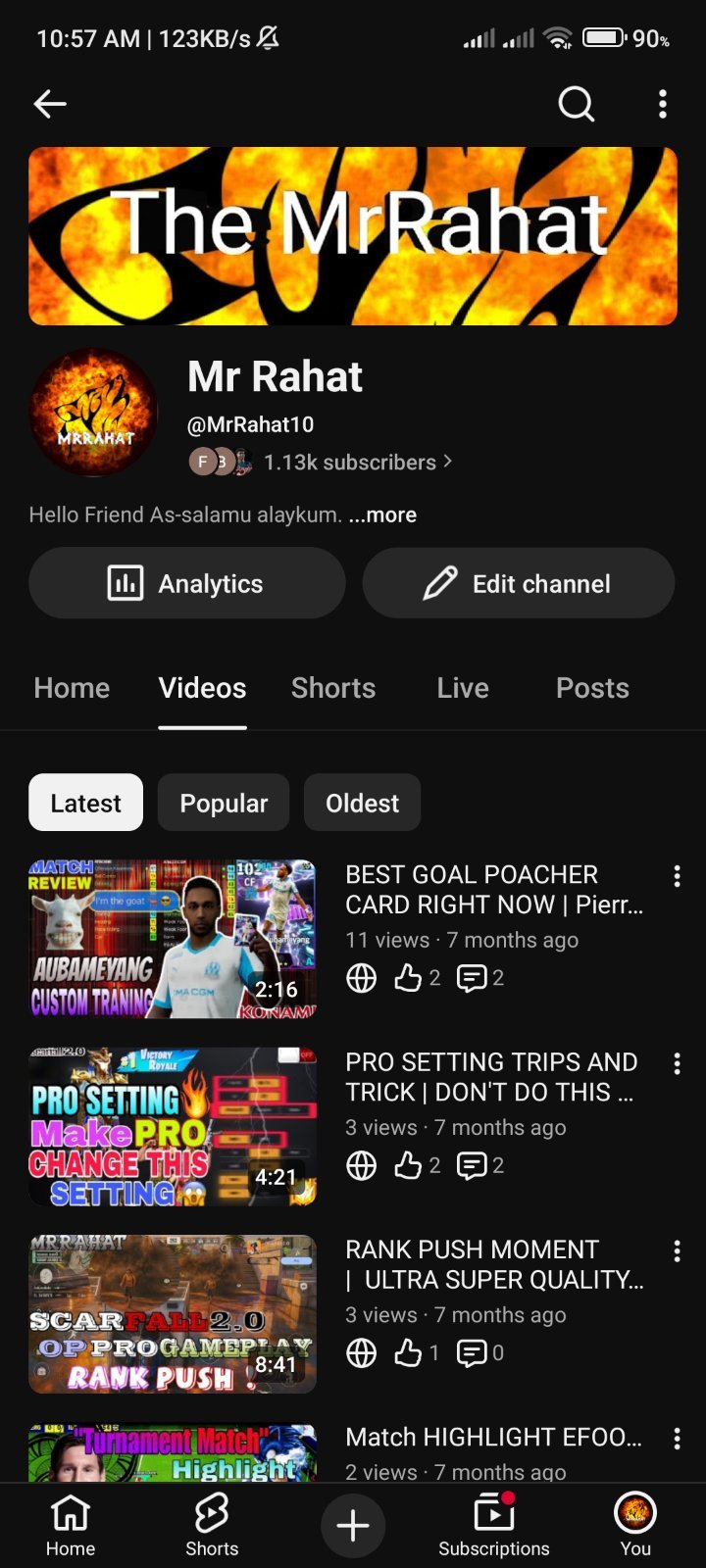Channel Name (Mr Rahat) 1.1k Subscribe.Low Price