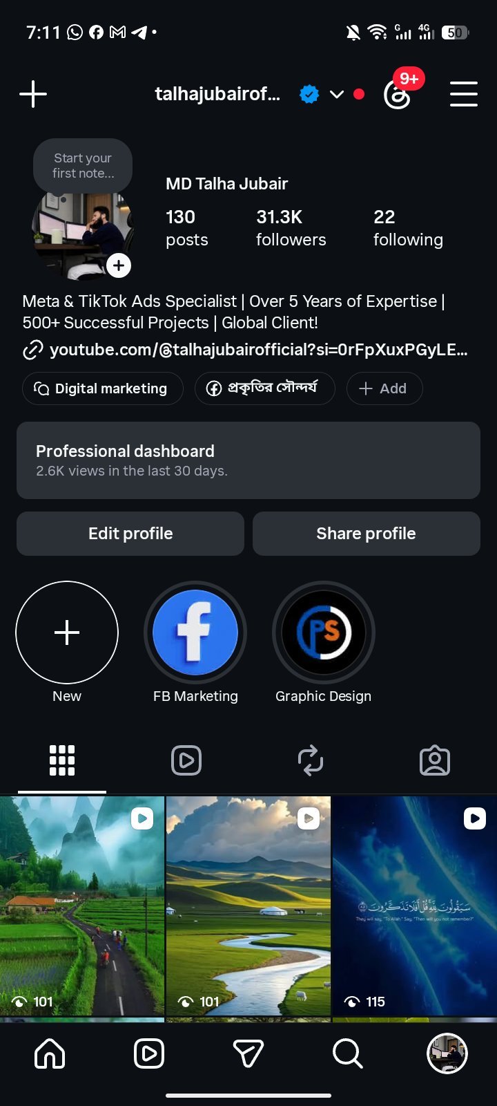 Instagram 31.3k organic Followers