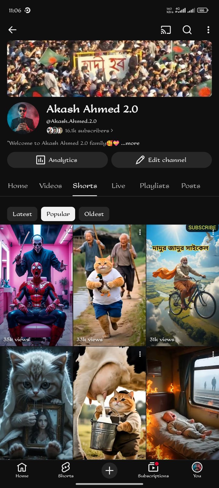 Old channel - 16k Sub- Non-Monitized