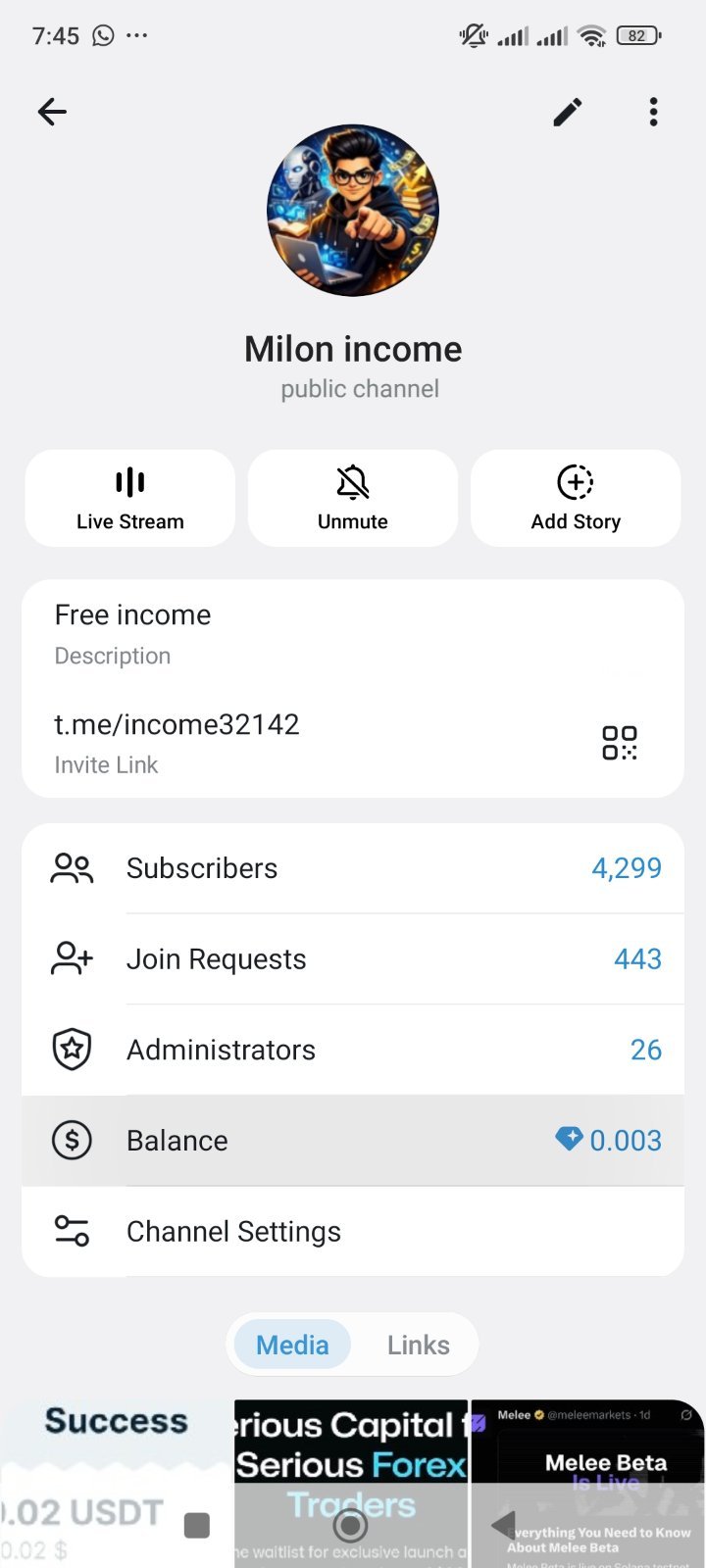 Income adrop channel