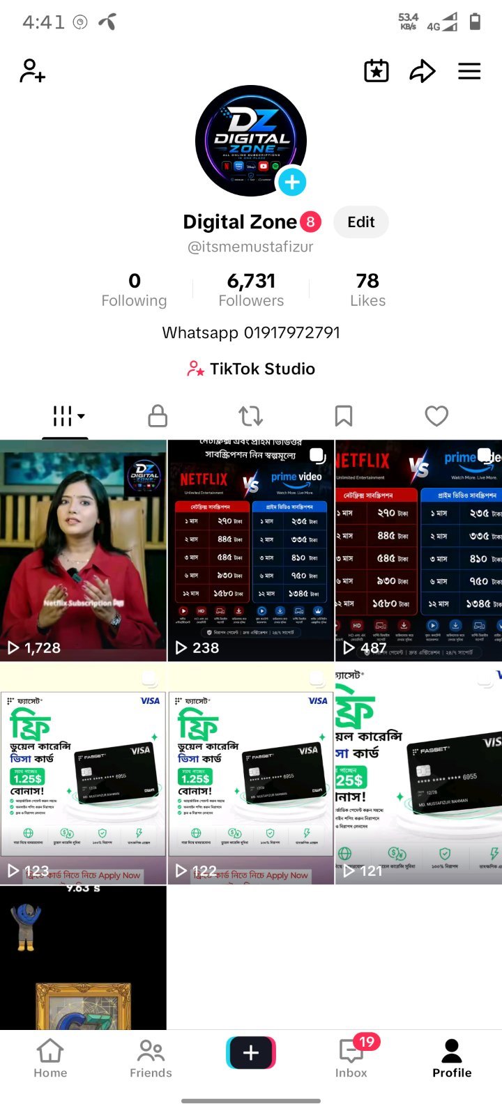 6.7k organic follower TikTok account sell