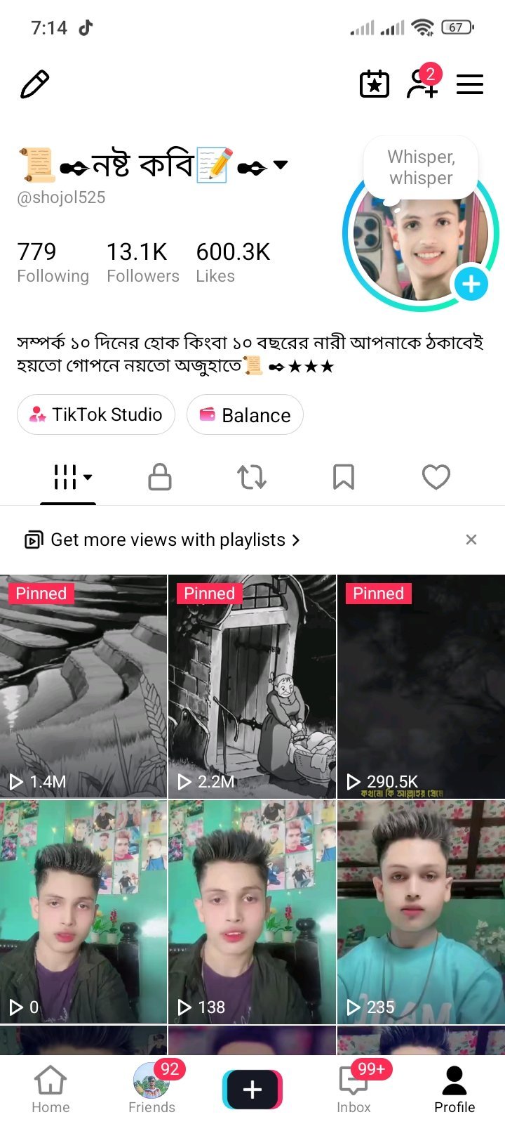13k followers with 584k like TikTok id