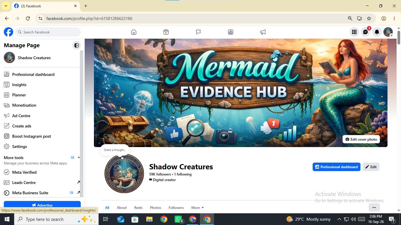 🔥 59K Followers Facebook Page - Shadow Creatures