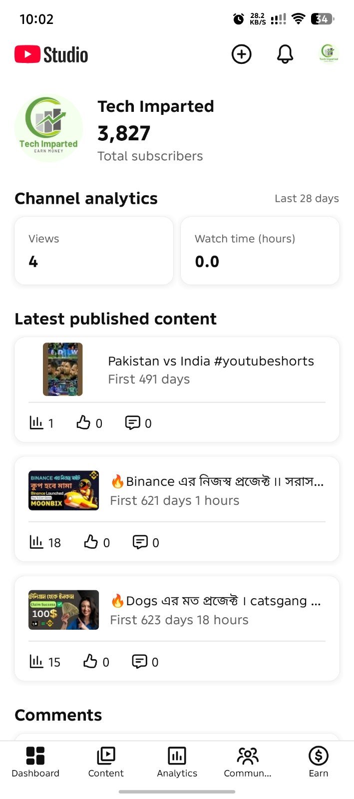 Down YouTube Channel 3820 Subscriber