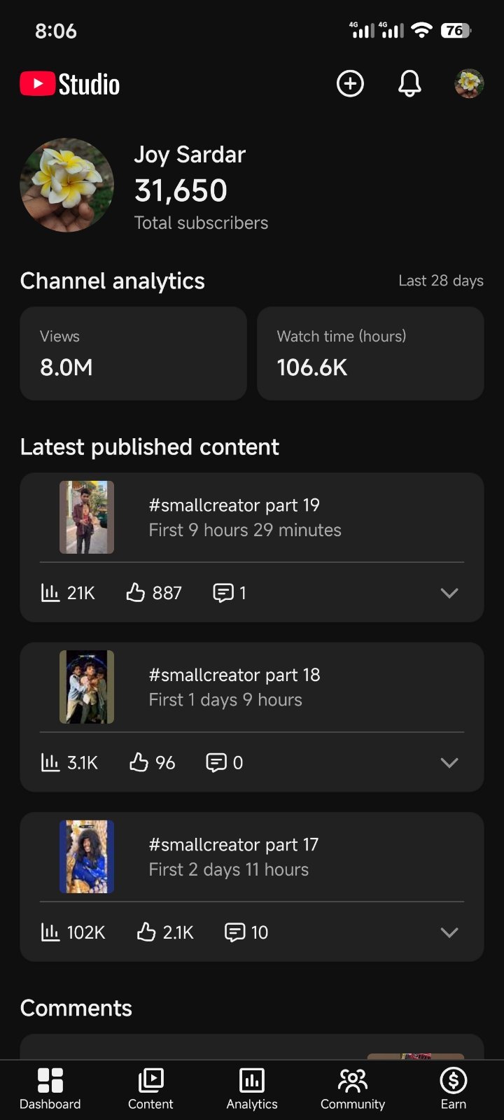 31k subscriber chennel