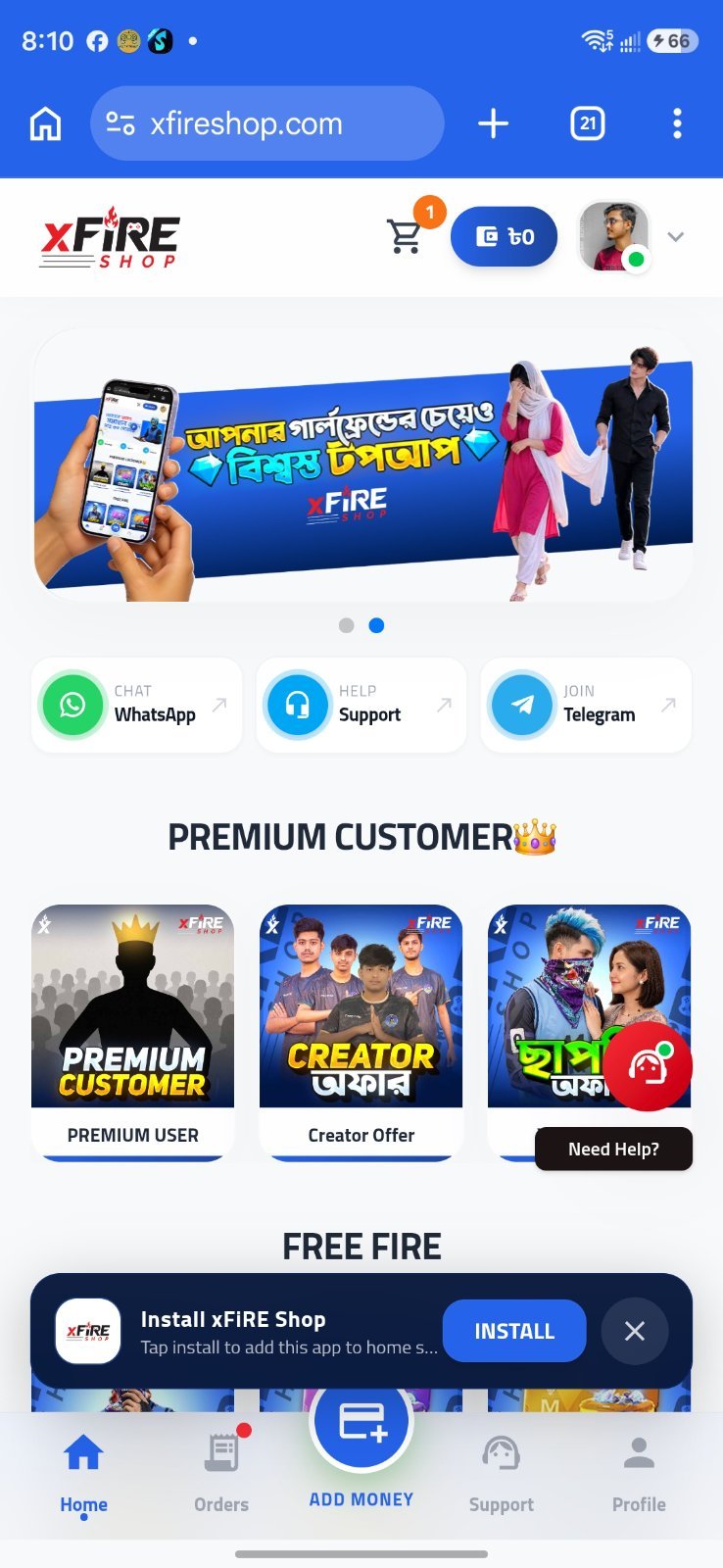 Free Fire Topup Website