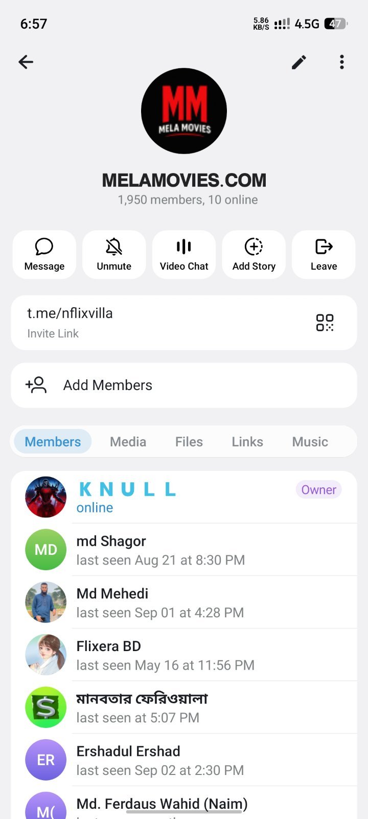 Telegram Group Sell 1950 Members