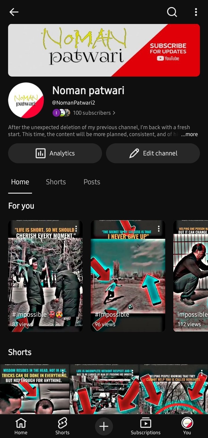 Noman patwari — 100+ subscribers