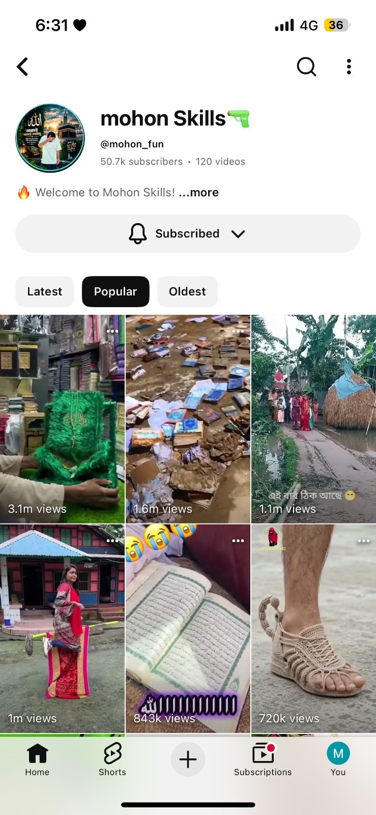 Mohon Skills - 50.7K Subscribers, 4M Views