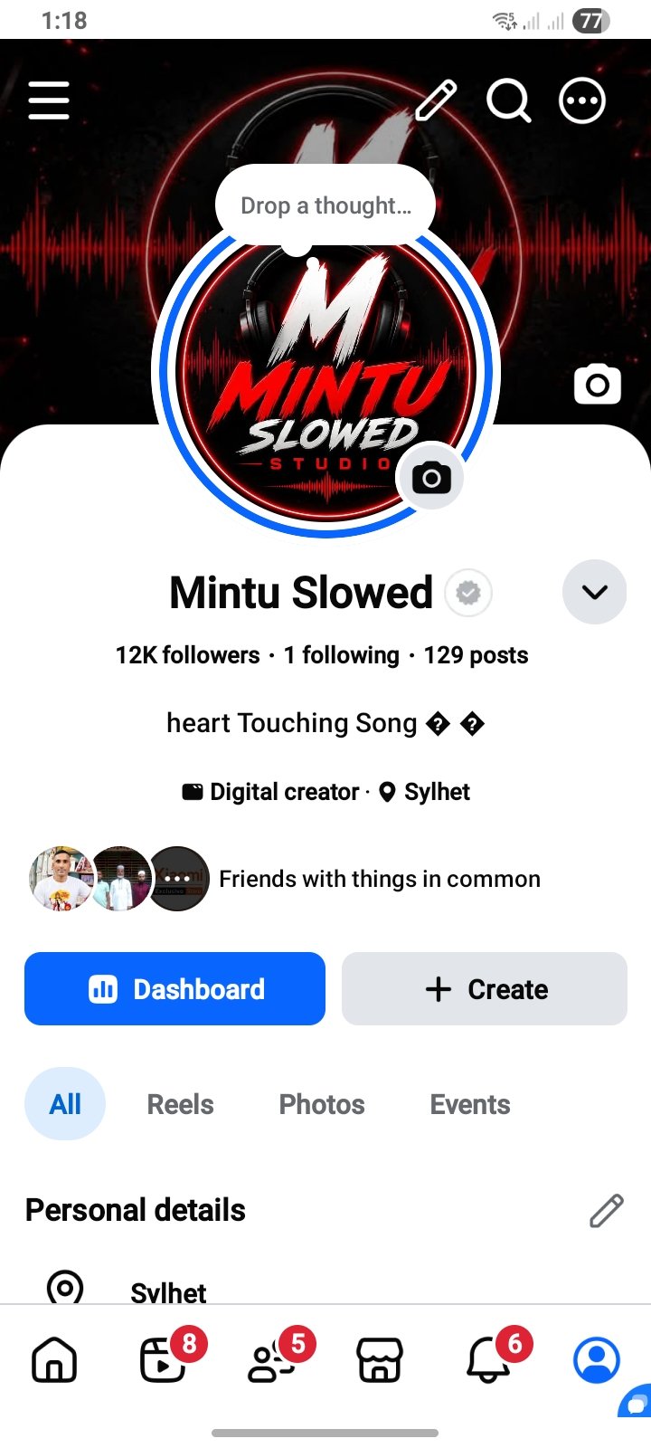 Title: Mintu Slowed Facebook Page – 12K Followers Sub-category: Music Asking Pri