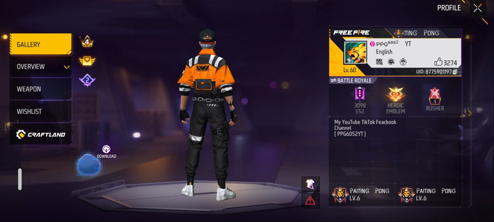 Free fire account