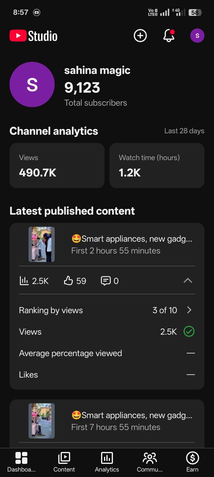 Sahina Magic — 9.1K Subscribers