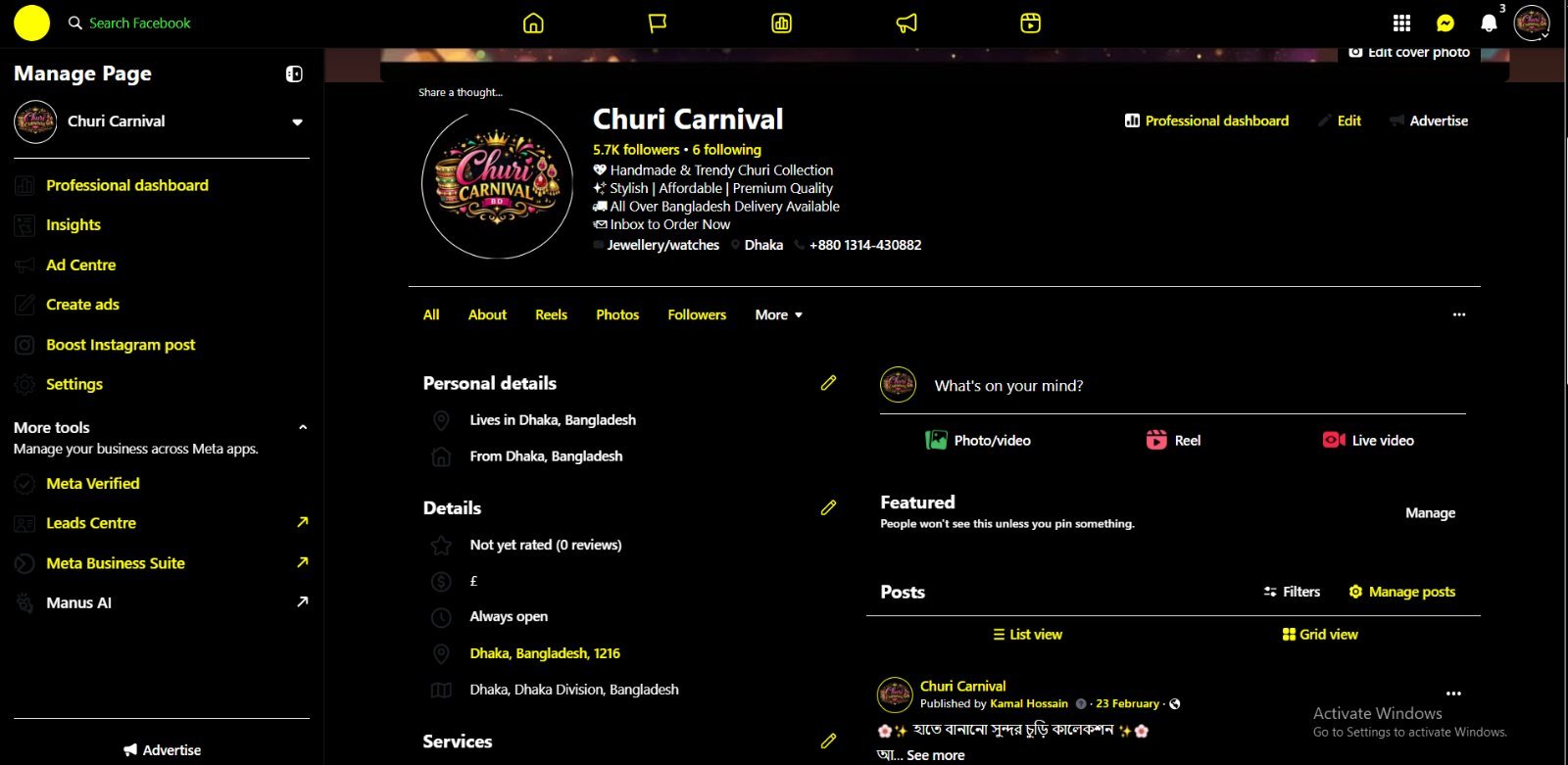 “Churi Carnival | 5.7K Followers | Fashion/Accessories | BD Audience”