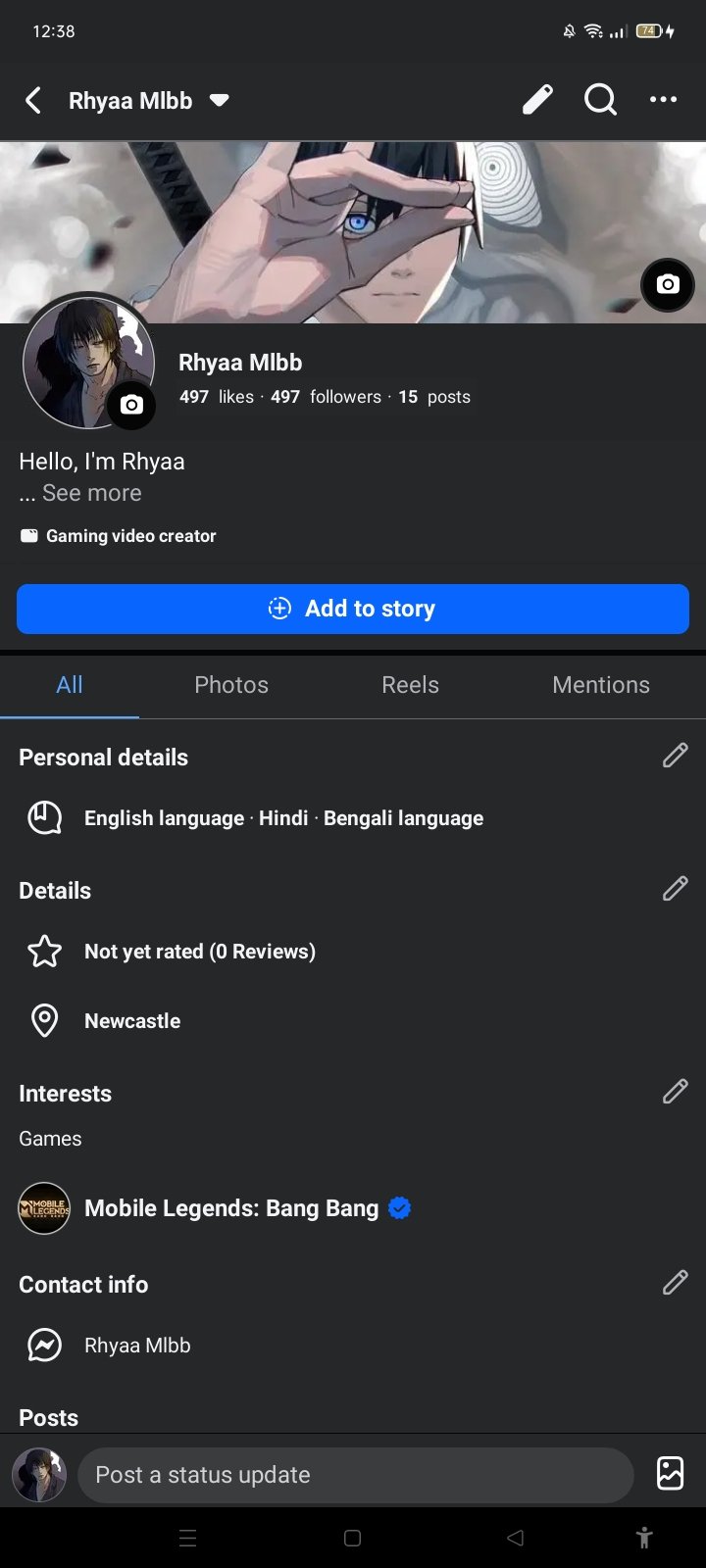 Facebook page for sell
