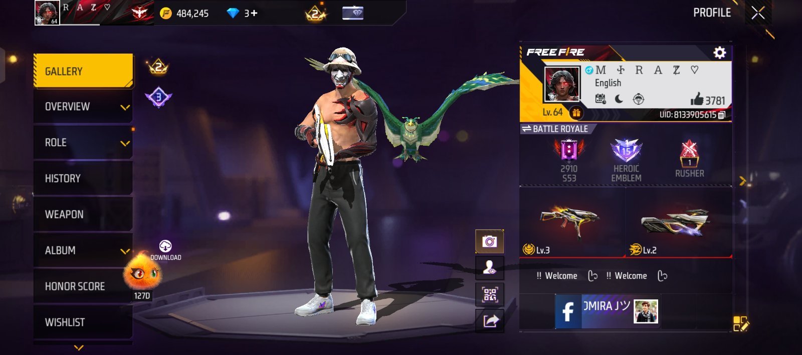 Free Fire Good I'd 3000 Tk