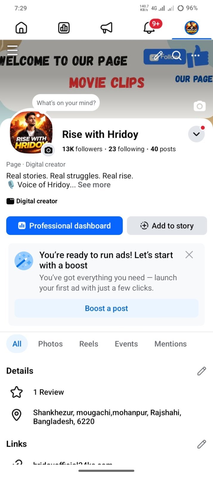 Rise with Hridoy-13.5k follower. Name change available