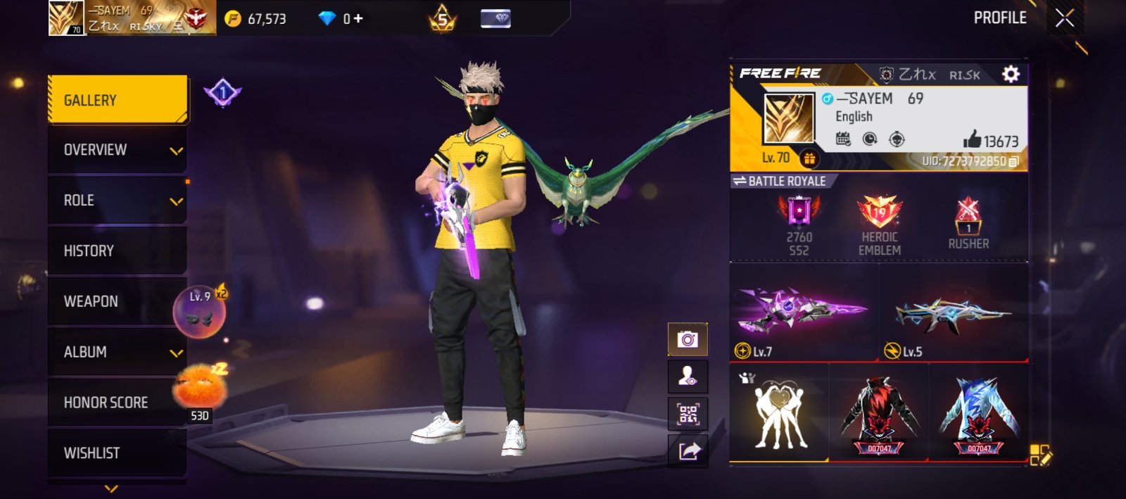 Free Fire Bangladesh Server Account for Sale. • Level 70• Current Rank: Heroic