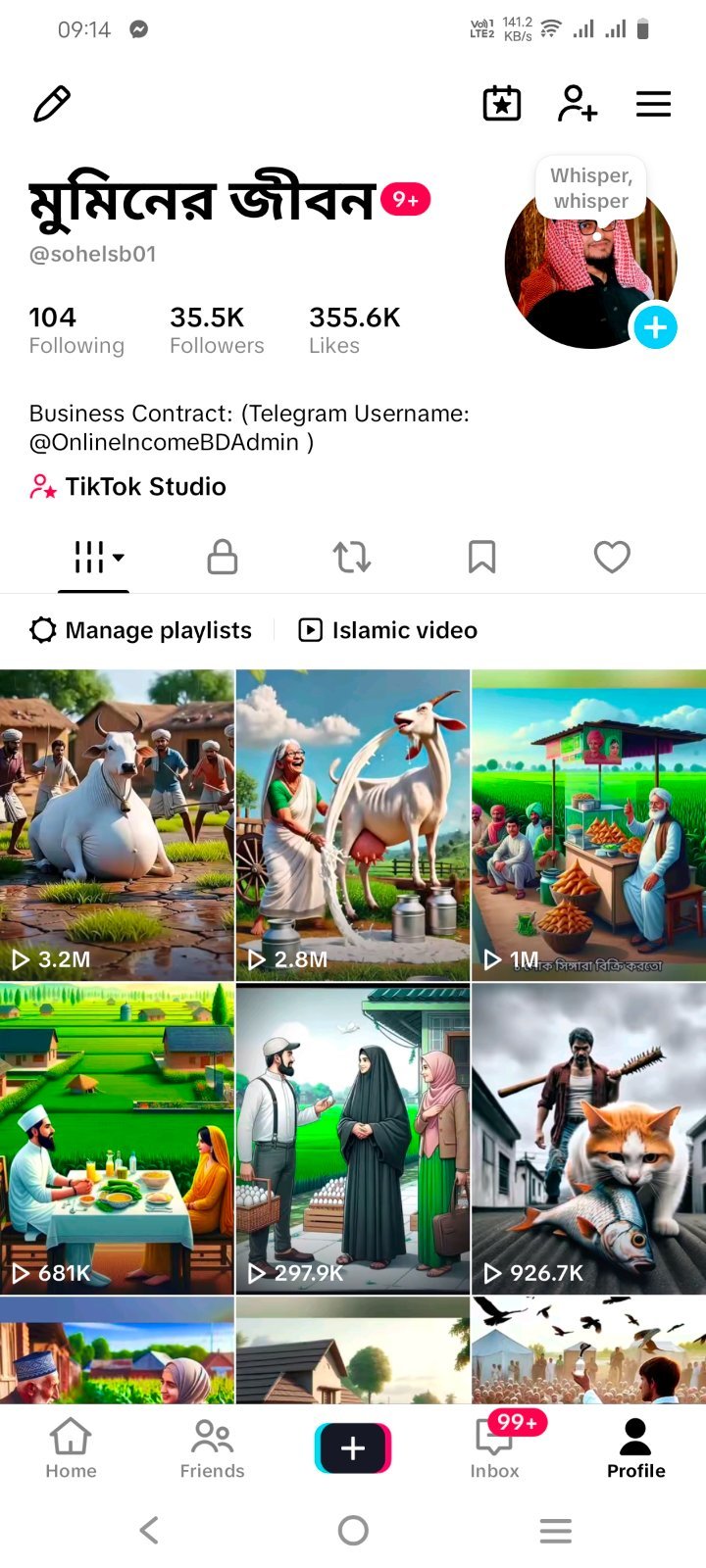 TikTok — 35.K Followers, 355.6K Likes, Active Account 35.5k Followers