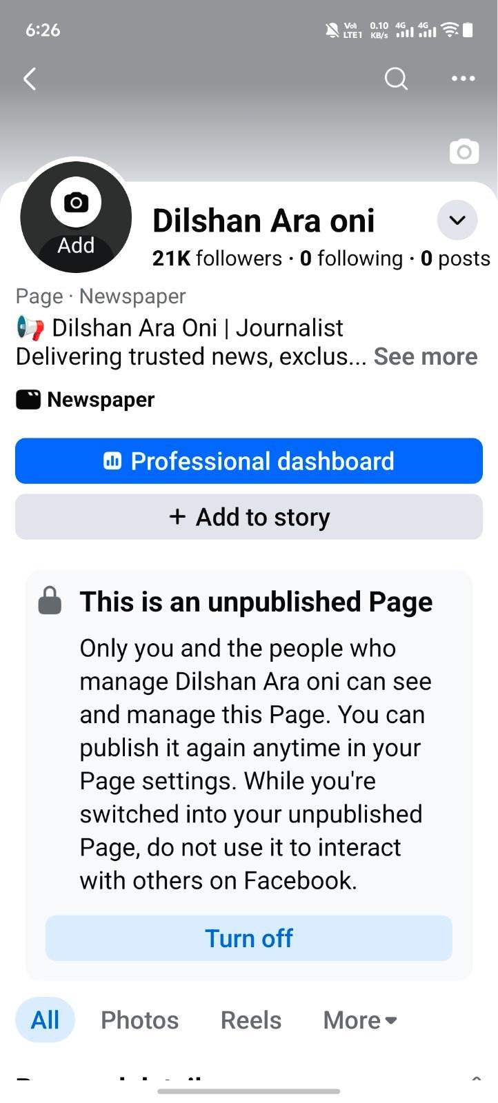 Facebook page 21K like