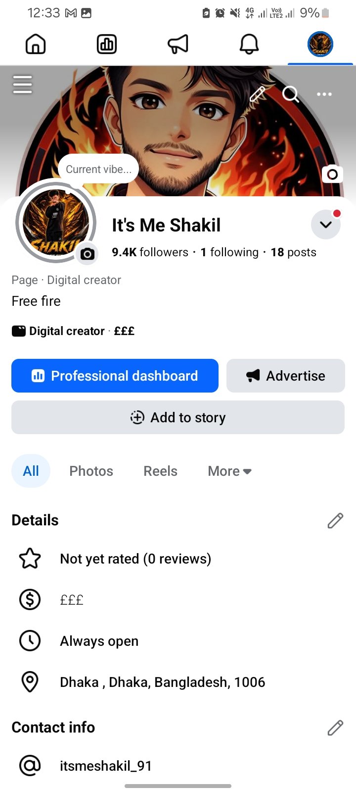 Facebook page sell