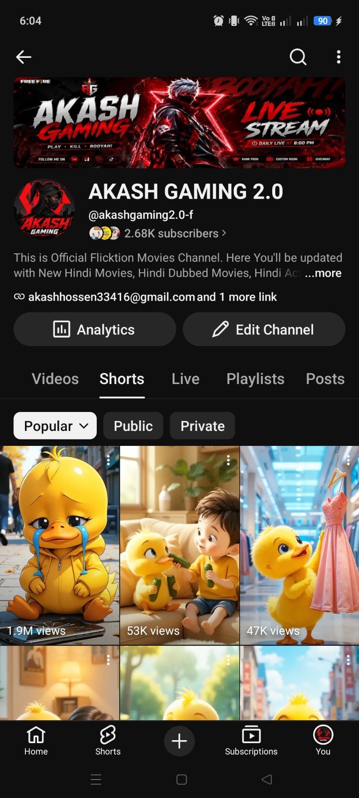 Youtube channel sell