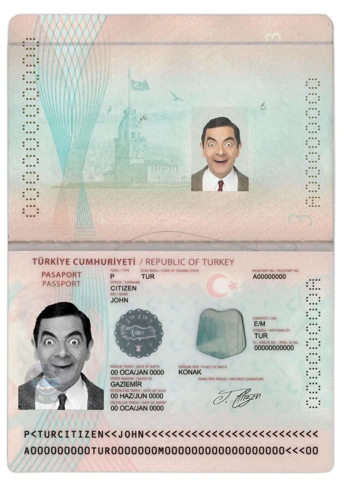 Turkey Passport PSD Template