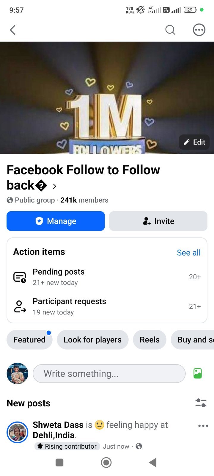 Fb group sell 241k