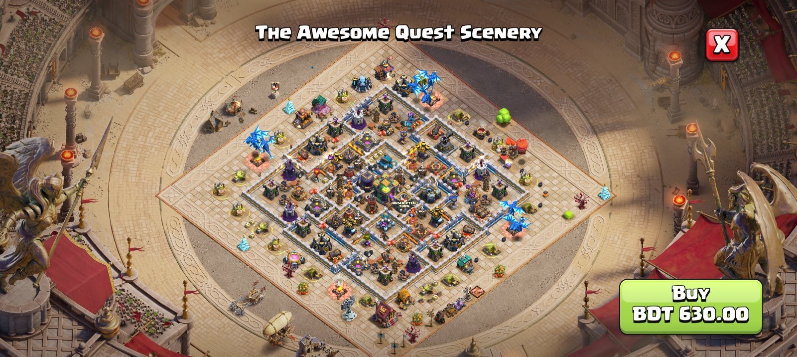 Clash of Clans TH16 | 2 Sceneries | 1366 Gems | Full Email Access