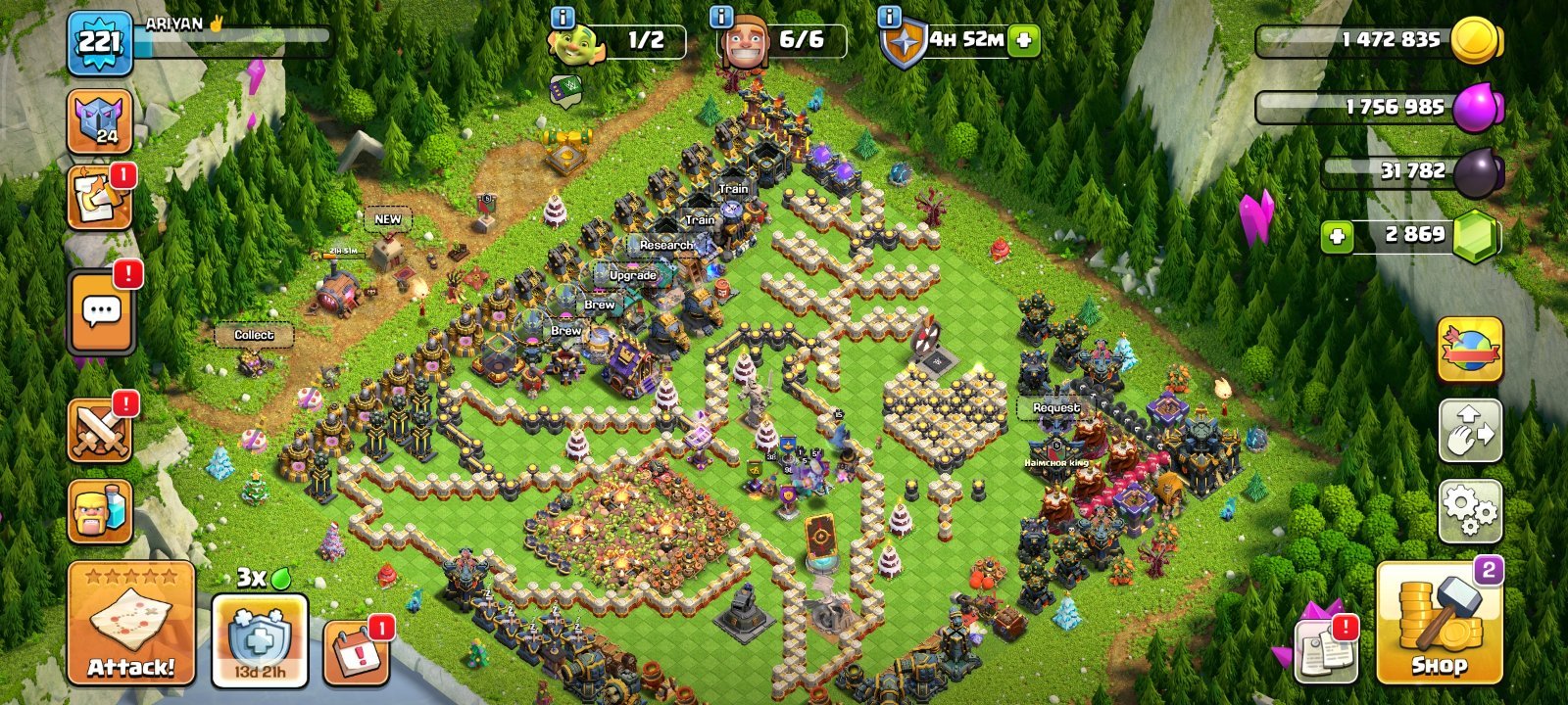 Clash of clans Id sell / Townhall 17 Max অ্যাকাউন্ট ভিজিট করে দেখুন- #Y9G0LR8GC