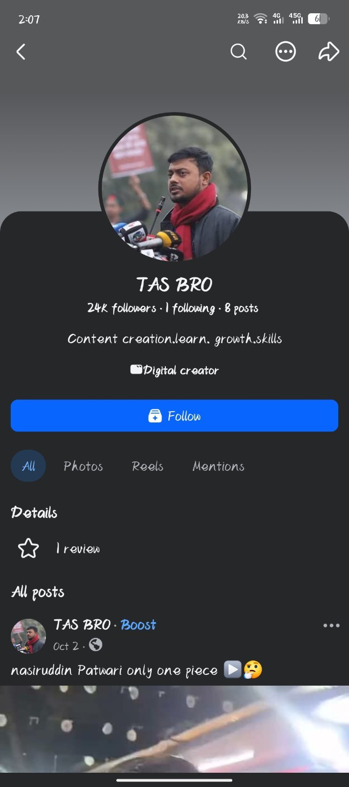 🔹 Page Name: TAS BRO 🔹 Followers: 24K 🔹 Created: 2024 🔹 Page Status: কোনো সম