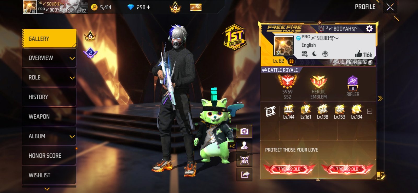 Freefire account 8 year old