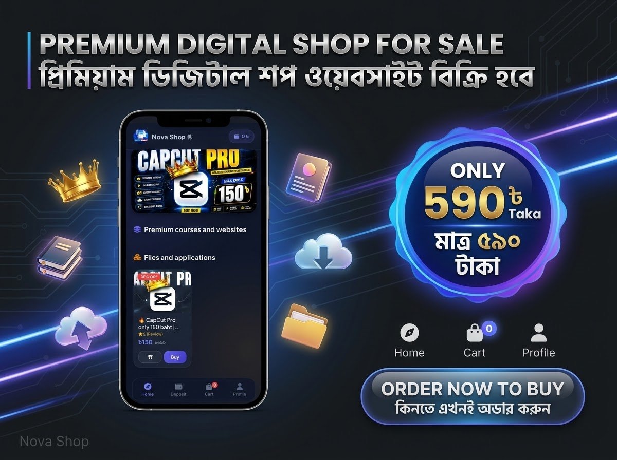 প্রিমিয়াম শপ ওয়েবসাইট কিনুন মাত্র ৫৯০ টাকায়! | Digital Product Selling Site