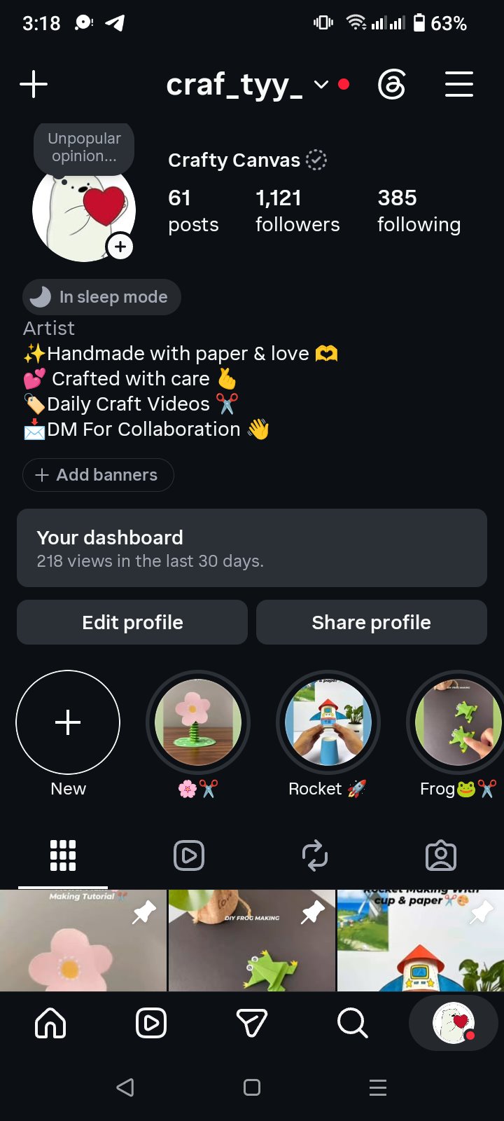 Organic Followers Instagram account
