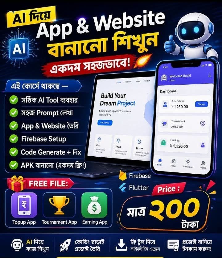আ্যপ ওয়েবসাইট বানানো শিখুন