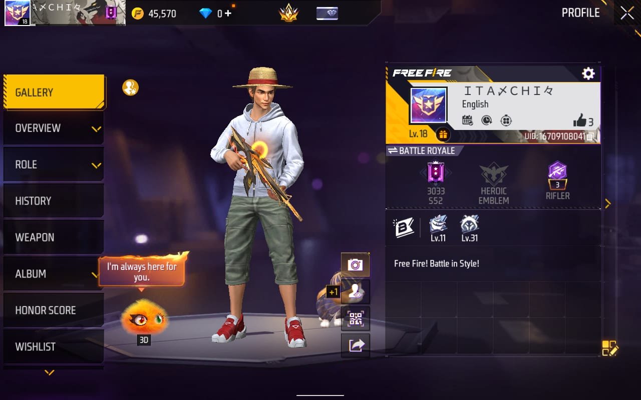 18 Level Free Fire Id