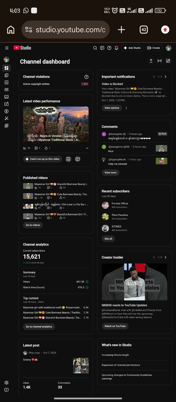 Phyu May 15,600+ subs , negotiable