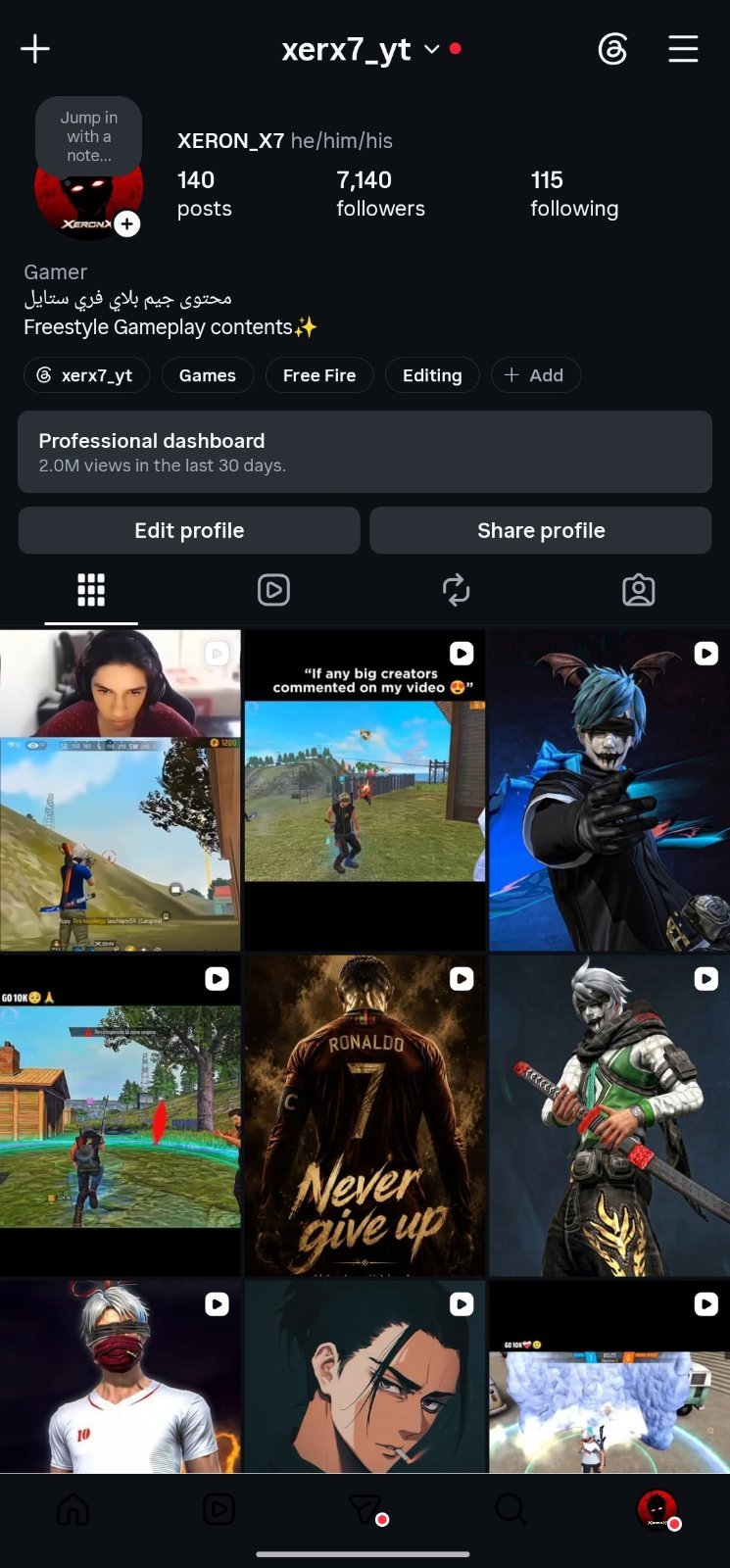 Gaming content instagram id, 7k+ followers