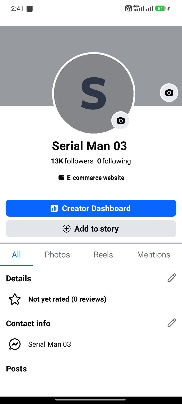 13k Organic followers Facebook page.
