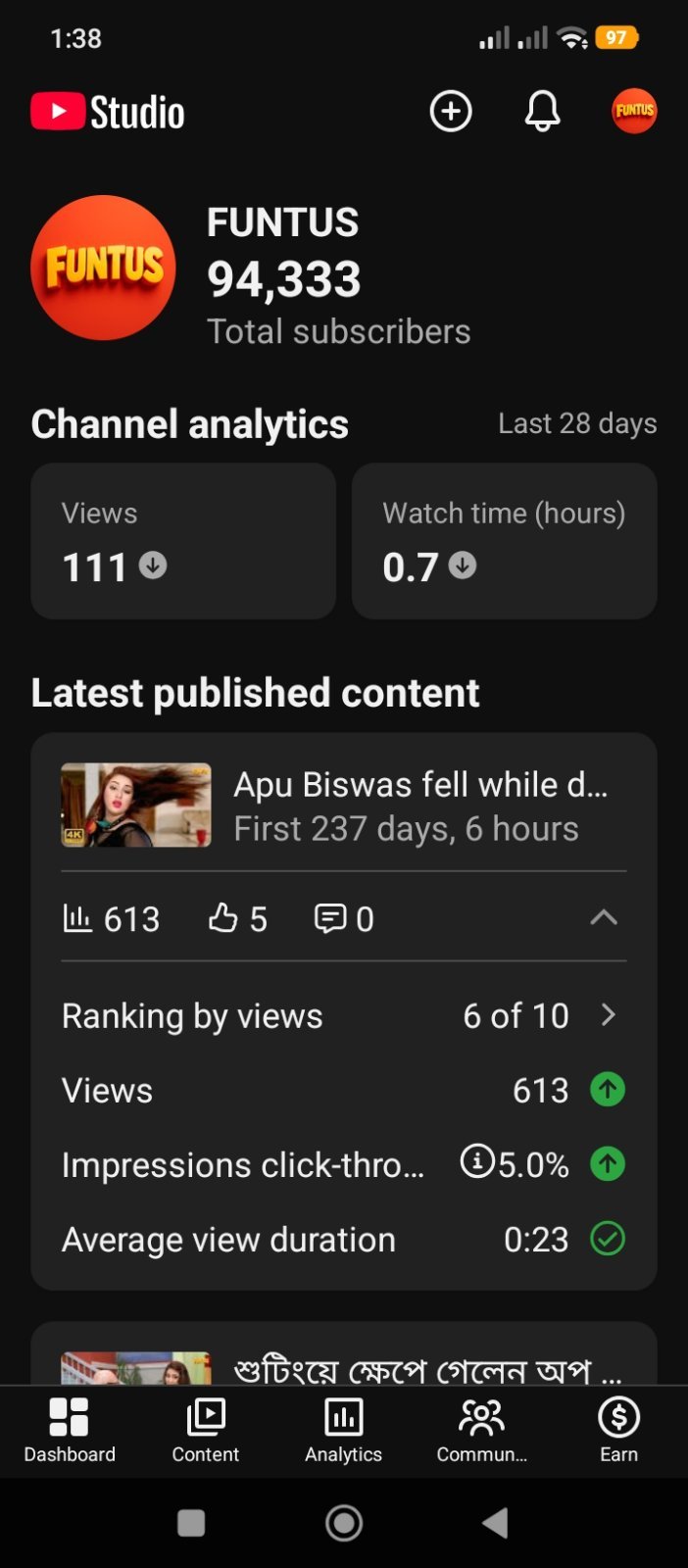 Youtube Channel - 94300 Subscriber
